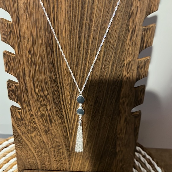 3/$18 Fashion Accents Silver Tassel Necklace Approx. 24” Long - New - Lot 747 - Picture 3 of 5